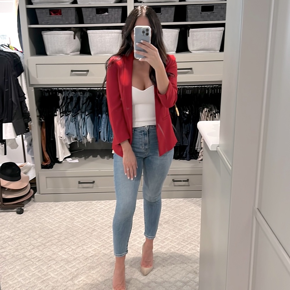 Fire red blazer